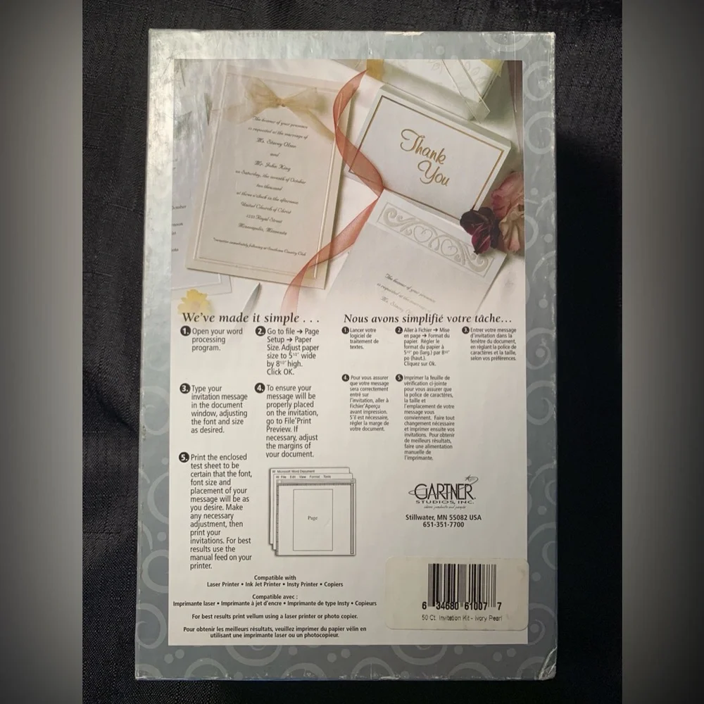 Gartner Studios Invitation Kit 50 Invites & 50 Response Cards Each w/envelopes